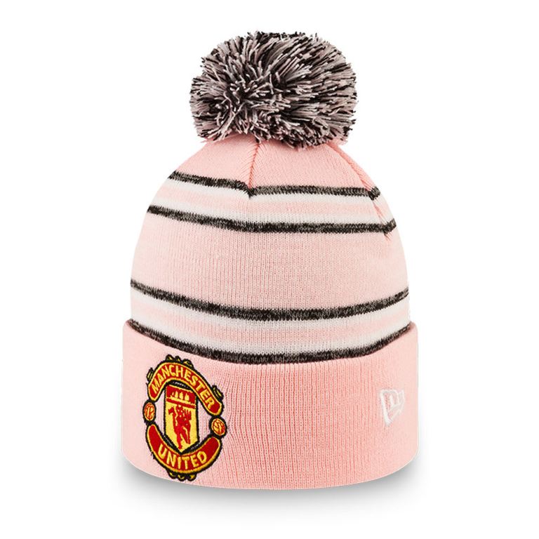 Gorras New Era Football Rosas - Manchester United Striped Kids Bobble Beanie Hat 79501KBUX